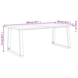Dining Table with Live Edge 200x90x75 cm Solid Wood Acacia - Extra Image