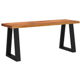 Bench with Live Edge 110 cm Solid Wood Acacia - Front View