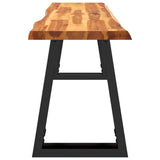 Bench with Live Edge 140 cm Solid Wood Acacia - 45-Degree Angle