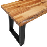 Bench with Live Edge 140 cm Solid Wood Acacia - Close-Up Angle