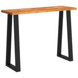 Console Table with Live Edge 110x35x80 cm Solid Wood Acacia - Front View