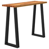 Console Table with Live Edge 110x35x80 cm Solid Wood Acacia - Side View