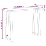 Console Table with Live Edge 110x35x80 cm Solid Wood Acacia