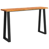 Console Table with Live Edge 140x40x80 cm Solid Wood Acacia - Front View