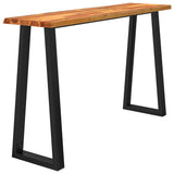 Console Table with Live Edge 140x40x80 cm Solid Wood Acacia - Side View