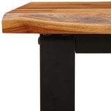 Console Table with Live Edge 140x40x80 cm Solid Wood Acacia - Low Angle