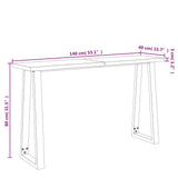 Console Table with Live Edge 140x40x80 cm Solid Wood Acacia