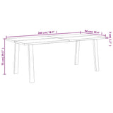 Dining Table 200x90x75 cm Solid Wood Acacia - Extra Image