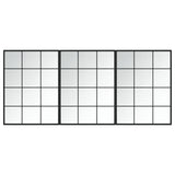 Wall Mirrors 3 pcs Black 80x60 cm Metal