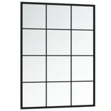 Wall Mirrors 3 pcs Black 80x60 cm Metal - Side View
