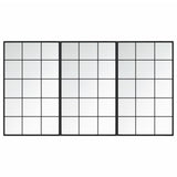 Wall Mirrors 3 pcs Black 100x60 cm Metal