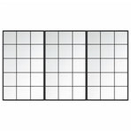 Wall Mirrors 3 pcs Black 100x60 cm Metal