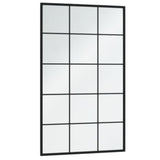 Wall Mirrors 6 pcs Black 100x60 cm Metal - Side View