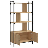 Bookcase with Doors Sonoma Oak 76.5x30x154.5 cm Engineered Wood - Top-Down View