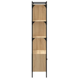 Bookcase with Doors Sonoma Oak 76.5x30x154.5 cm Engineered Wood - Rear View