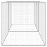 Chicken Cage with Roof Light Grey 203x98x90 cm Galvanised Steel - Top-Down View