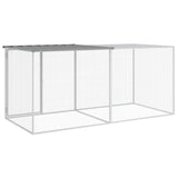 Chicken Cage with Roof Light Grey 203x98x90 cm Galvanised Steel - 45-Degree Angle
