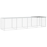 Chicken Cage with Roof Light Grey 403x98x90 cm Galvanised Steel - Front View