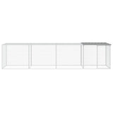 Chicken Cage with Roof Light Grey 403x98x90 cm Galvanised Steel - Side View