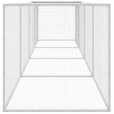Chicken Cage with Roof Light Grey 403x98x90 cm Galvanised Steel
