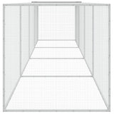 Chicken Cage with Roof Light Grey 403x98x90 cm Galvanised Steel - Top-Down View