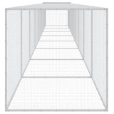 Chicken Cage with Roof Light Grey 803x98x90 cm Galvanised Steel - Top-Down View