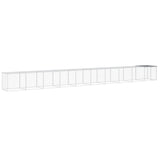 Chicken Cage with Roof Light Grey 1003x98x90 cm Galvanised Steel