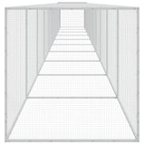 Chicken Cage with Roof Light Grey 1003x98x90 cm Galvanised Steel