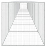 Chicken Cage with Roof Light Grey 1003x98x90 cm Galvanised Steel - Top-Down View