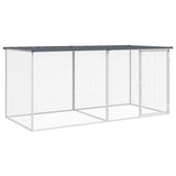 Chicken Cage with Roof Anthracite 203x98x90 cm Galvanised Steel - Front View