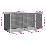 Chicken Cage with Roof Anthracite 203x98x90 cm Galvanised Steel - Low Angle