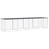 Chicken Cage with Roof Anthracite 403x98x90 cm Galvanised Steel - Front View