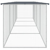 Chicken Cage with Roof Anthracite 403x98x90 cm Galvanised Steel - Top-Down View
