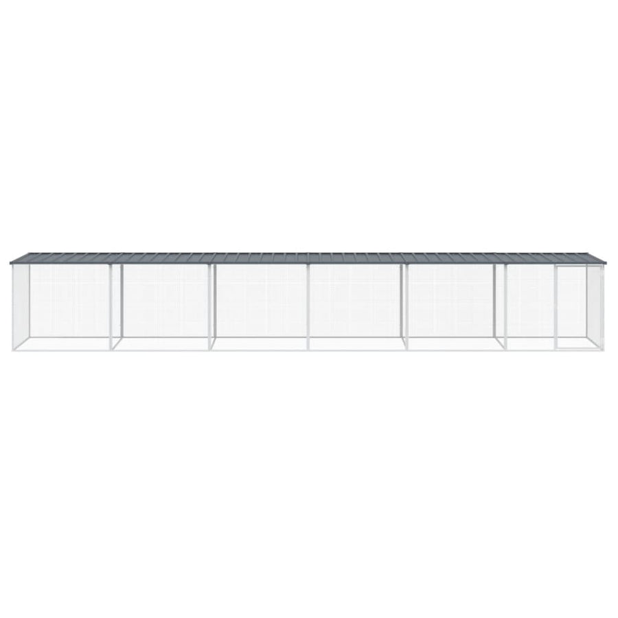Chicken Cage with Roof Anthracite 603x98x90 cm Galvanised Steel