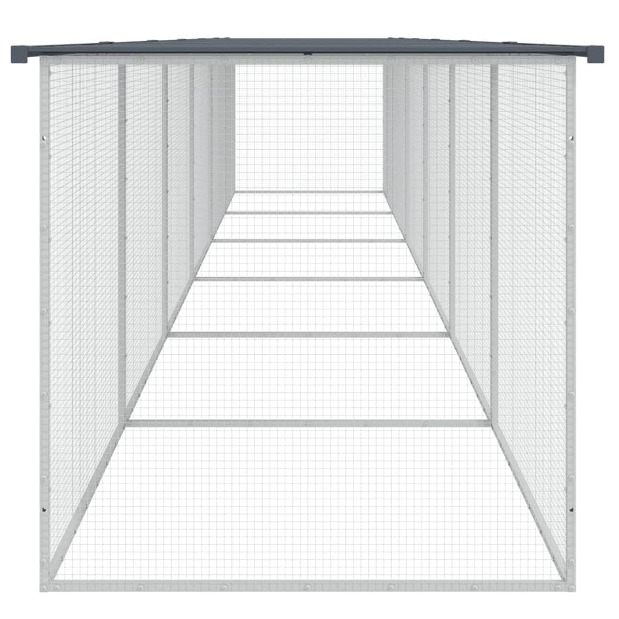 Chicken Cage with Roof Anthracite 603x98x90 cm Galvanised Steel