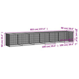 Chicken Cage with Roof Anthracite 603x98x90 cm Galvanised Steel - Extra Image