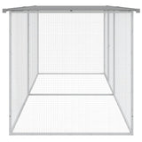Chicken Cage with Roof Light Grey 203x98x90 cm Galvanised Steel - Top-Down View