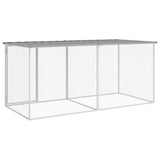 Chicken Cage with Roof Light Grey 203x98x90 cm Galvanised Steel - 45-Degree Angle