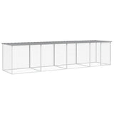 Chicken Cage with Roof Light Grey 403x98x90 cm Galvanised Steel