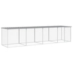 Chicken Cage with Roof Light Grey 403x98x90 cm Galvanised Steel