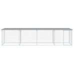Chicken Cage with Roof Light Grey 403x98x90 cm Galvanised Steel