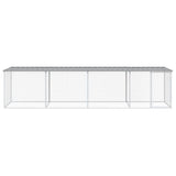 Chicken Cage with Roof Light Grey 403x98x90 cm Galvanised Steel - Side View