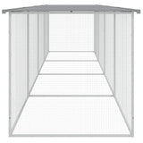 Chicken Cage with Roof Light Grey 403x98x90 cm Galvanised Steel - Top-Down View