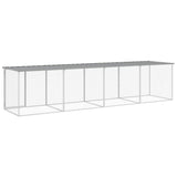 Chicken Cage with Roof Light Grey 403x98x90 cm Galvanised Steel - 45-Degree Angle