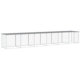 Chicken Cage with Roof Light Grey 603x98x90 cm Galvanised Steel