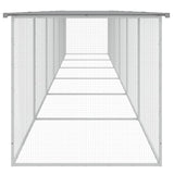 Chicken Cage with Roof Light Grey 603x98x90 cm Galvanised Steel - Top-Down View