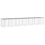 Chicken Cage with Roof Light Grey 603x98x90 cm Galvanised Steel