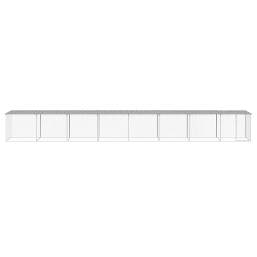 Chicken Cage with Roof Light Grey 803x98x90 cm Galvanised Steel