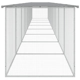 Chicken Cage with Roof Light Grey 803x98x90 cm Galvanised Steel - Top-Down View