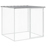 Chicken Cage with Roof Light Grey 803x98x90 cm Galvanised Steel - Rear View